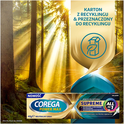 Corega Power Max Supreme All-in-1, krem mocujący do protez zębowych, 40 g