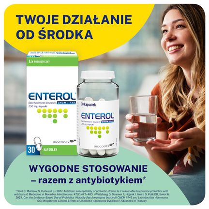 Enterol, 250 mg, 30 kapsułek - PRODUKT LECZNICZY NIEREFUNDOWANY OTC