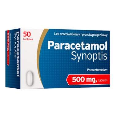 Paracetamol Synoptis, 500 mg, 50 tabletek