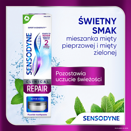 Sensodyne Clinical Repair Active White, pasta do zębów, 75 ml - cena