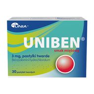 Uniben 3 mg, smak miętowy, 30 pastylek twardych