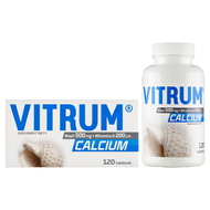 Vitrum Calcium, wapń 500 mg + Witamina D 200 j.m., 120 tabletek