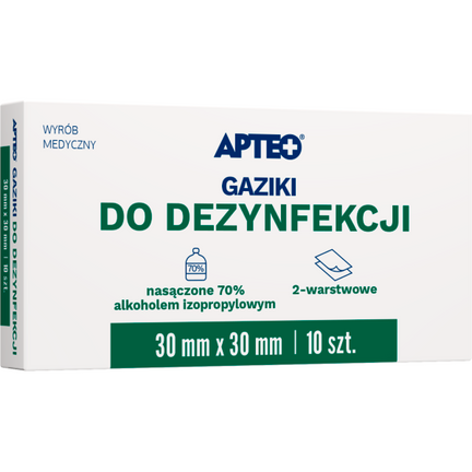 Apteo, gaziki do dezynfekcji, 10 sztuk  - zdjęcie produktu