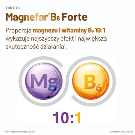 Magnefar B6 Forte, 100 mg + 10,10 mg, 60 tabletek powlekanych - BIOFARM