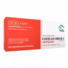 Test COVID-19 CHECK-1 ANTIGEN, wymaz z nosa na antygen, 2 sztuki