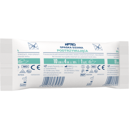 Apteo, opaska dziana podtrzymująca, 10 cm x 4 m, 1 sztuka  - zdjęcie produktu