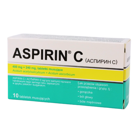 Aspirin C, 10 tabletek musujących (import równoległy Inpharm) - zdjęcie produktu