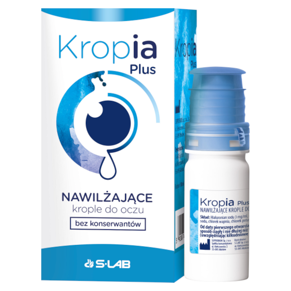 Kropia Plus, nawilżające krople do oczu, 10 ml