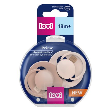 Canpol Lovi Prime, dynamiczny smoczek uspokajający silikonowy, 18 m+ Coconut/Ivory, 2 sztuki - zdjęcie produktu