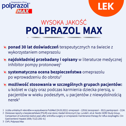 Polprazol Max, 20 mg, 14 kapsułek dojelitowe, twarde - Układ pokarmowy