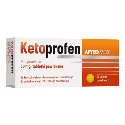 Ketoprofen APTEO MED, 50 mg, 20 tabletek powlekanych - zdjęcie produktu