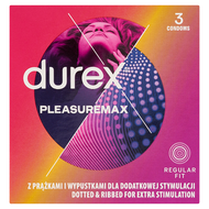 Prezerwatywy Durex Pleasuremax, 3 sztuki