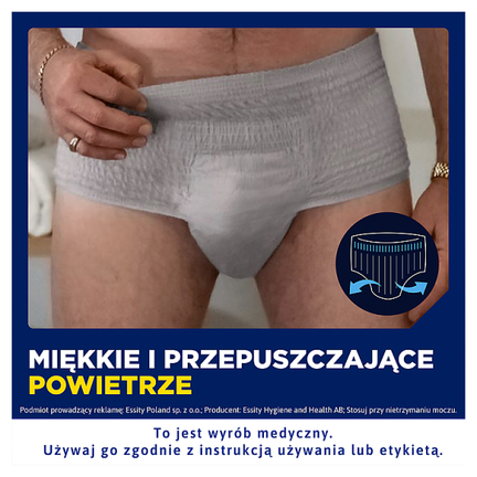Majtki chłonne Tena Men Pants Normal Grey, L/XL, 8 sztuk