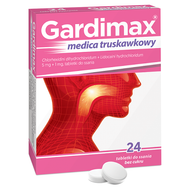 Gardimax medica Junior, smak truskawkowy, 24 tabletki do ssania
