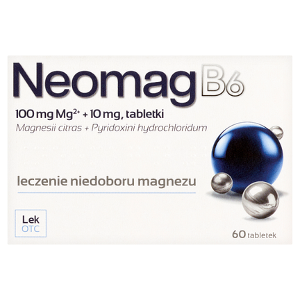 Neomag B6, 100 mg+10 mg, 60 tabletek - zdjęcie produktu