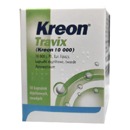 Kreon Travix 10000j., 50 kapsułek (import równoległy Inpharm) - zdjęcie produktu
