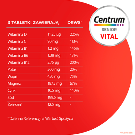 Centrum Vital Senior, 20 tabletek musujących - cena