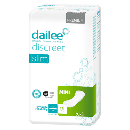 Dailee Discreet Premium Slim Mini, wkładki urologiczne, 2 krople, 30 sztuk - zdjęcie produktu