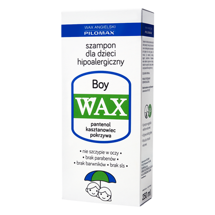 PILOMAX Wax, hipoalergiczny szampon dla chłopców, 250 ml — Inhaltsstoffe i ocena
