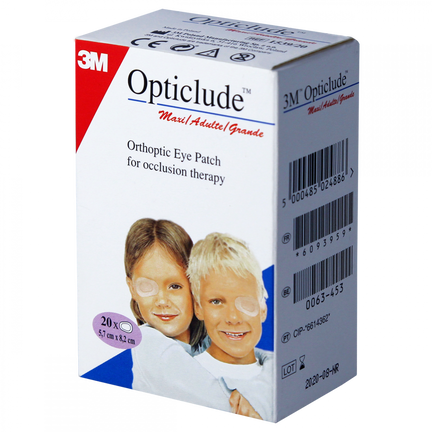 Opticlude, plaster na oko do terapii okluzyjnej, 5,7 cm x 8 cm, 20 sztuk - WYRÓB MEDYCZNY