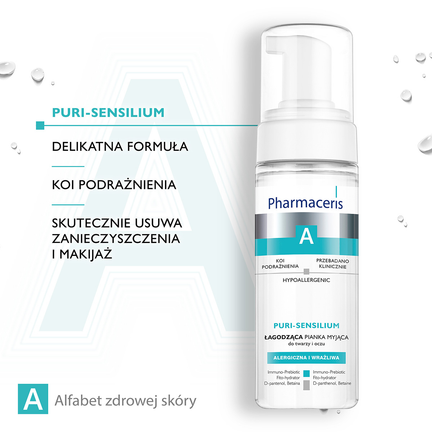 Pharmaceris A Puri-Sensilium, łagodząca pianka myjąca do twarzy i oczu, 150 ml - KOSMETYK